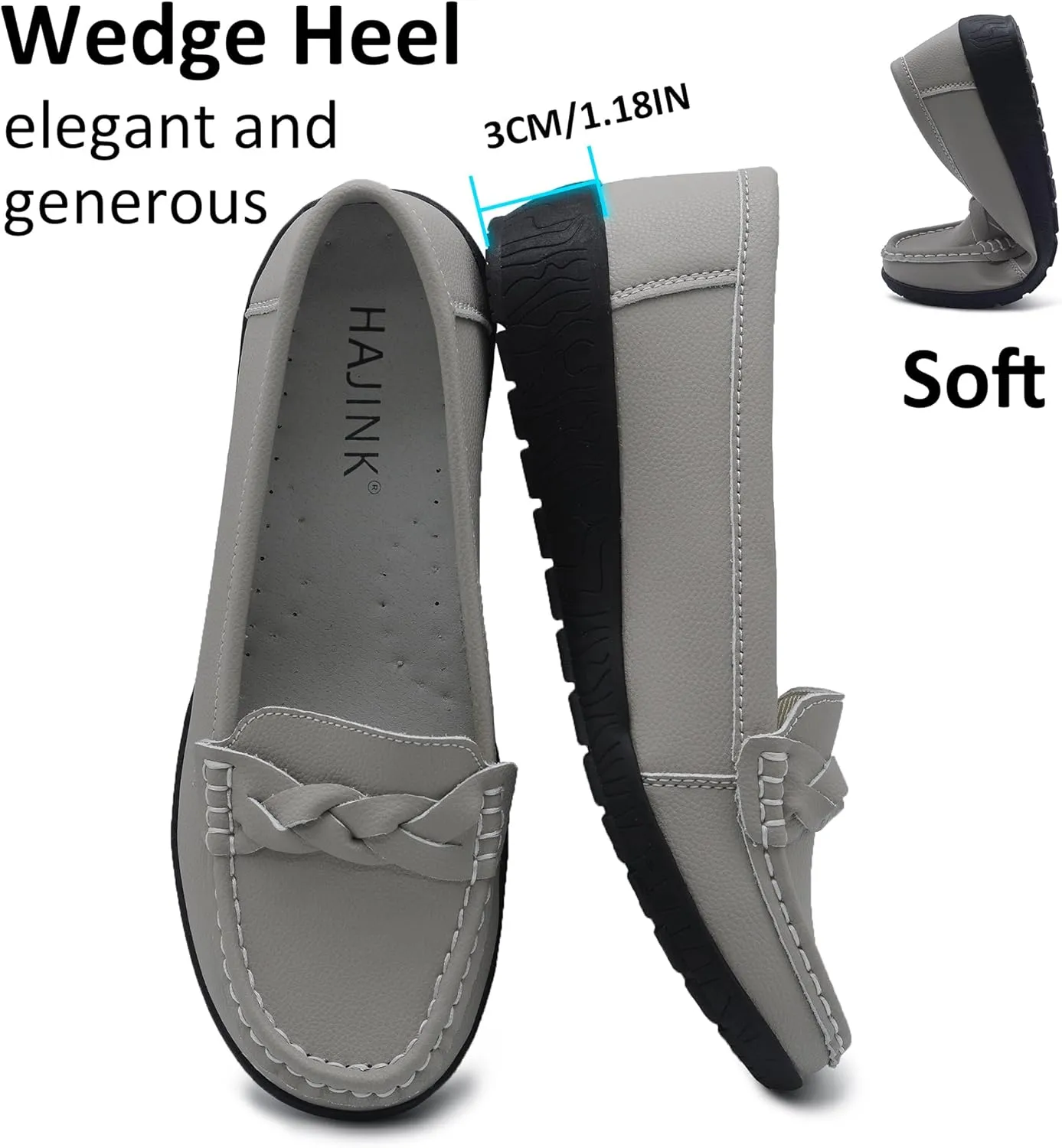 Women Loafers Flexible Breathable Slip-On Comfortable Sole Ladies Shoes for Walking