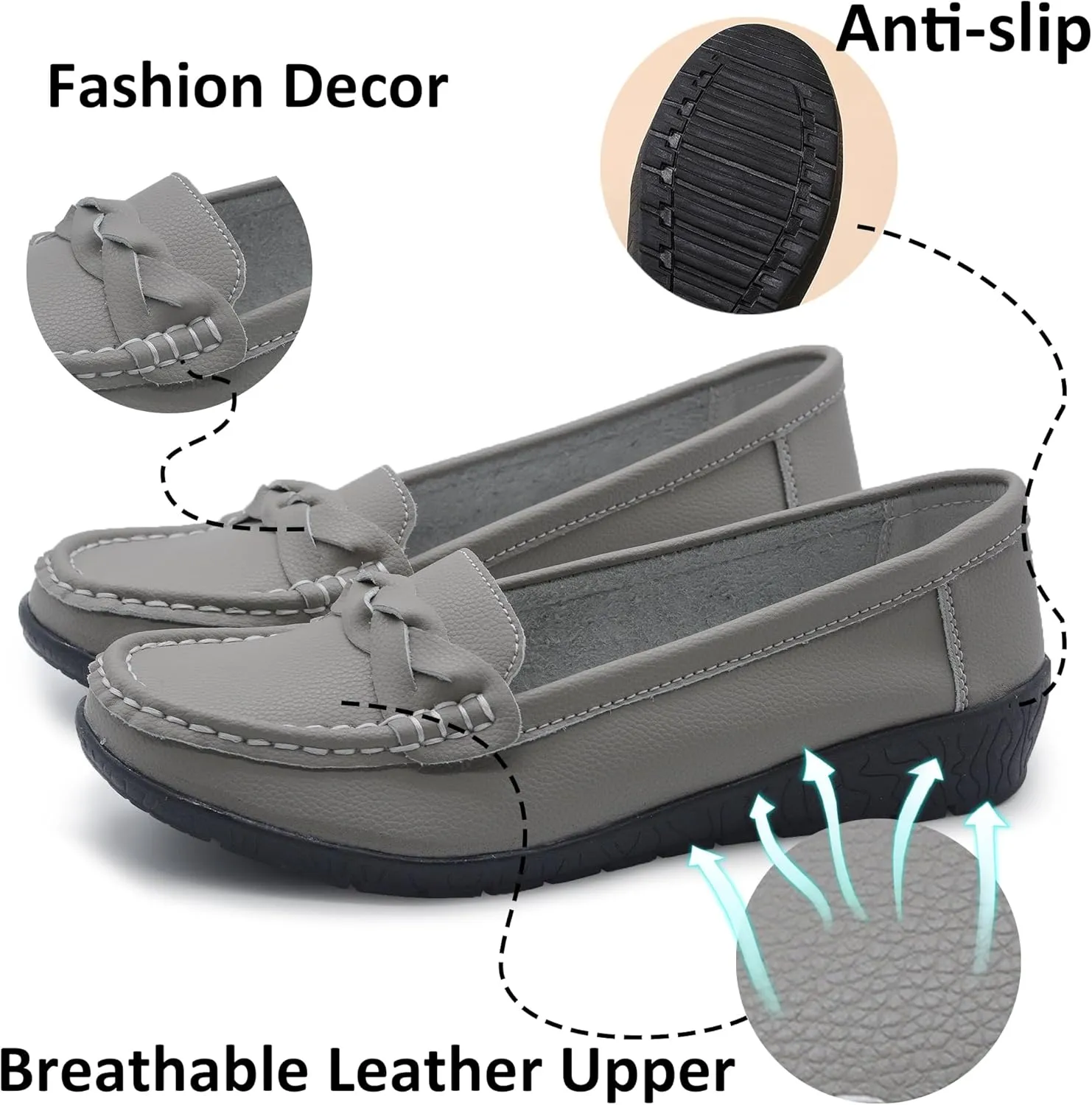 Women Loafers Flexible Breathable Slip-On Comfortable Sole Ladies Shoes for Walking