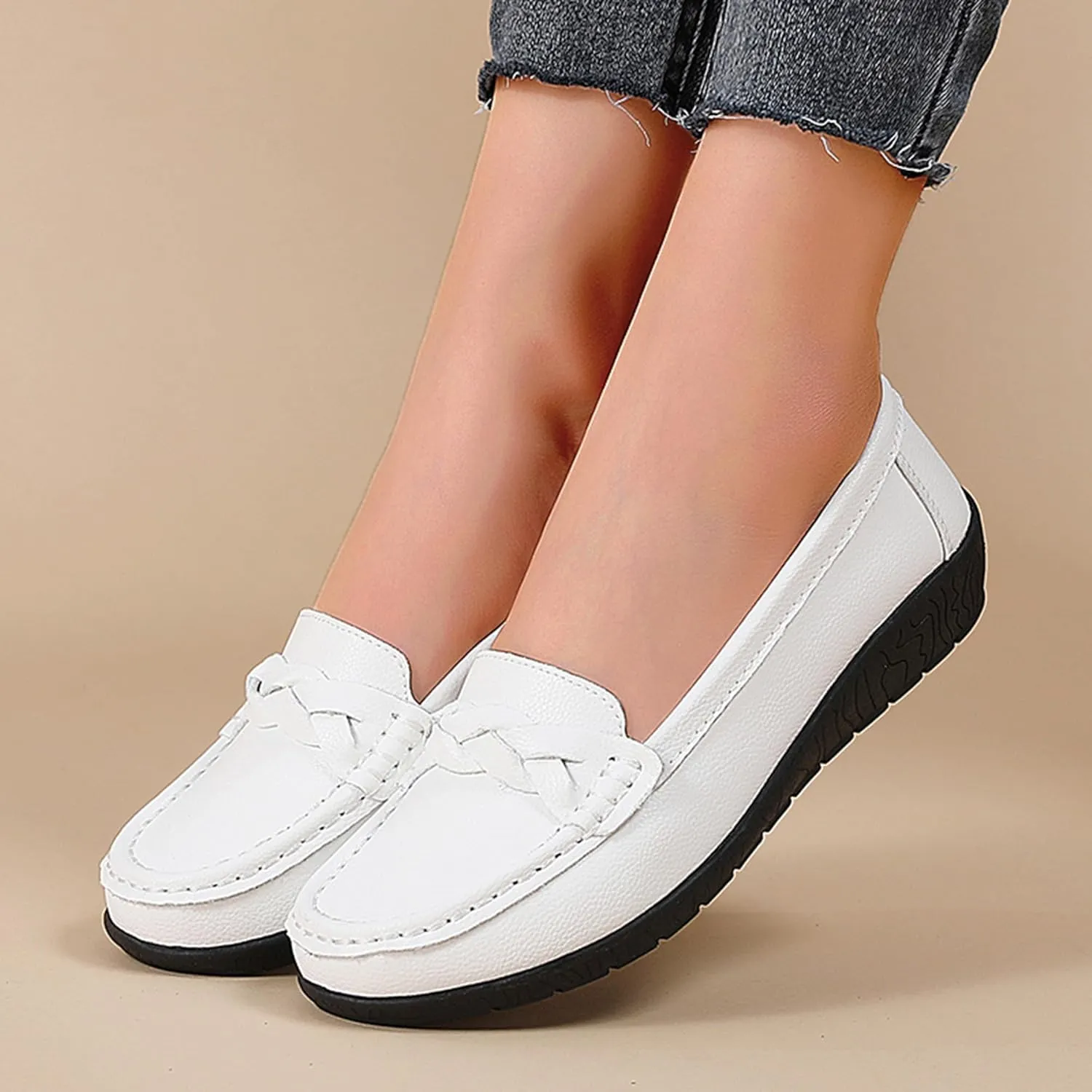 Women Loafers Flexible Breathable Slip-On Comfortable Sole Ladies Shoes for Walking