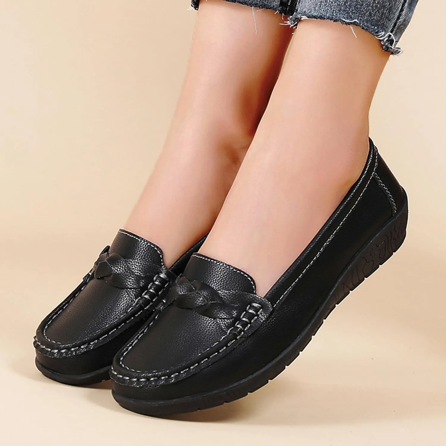Women Loafers Flexible Breathable Slip-On Comfortable Sole Ladies Shoes for Walking