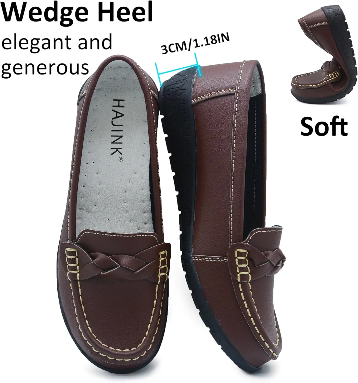 Women Loafers Flexible Breathable Slip-On Comfortable Sole Ladies Shoes for Walking