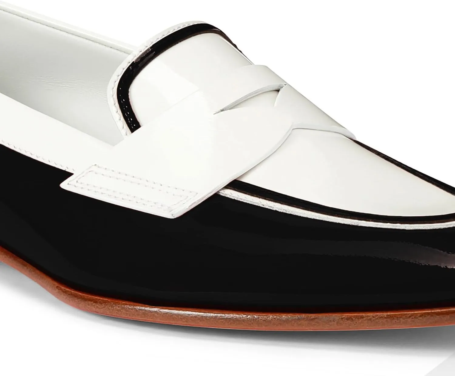 Women Patent Slip On Loafer Flats Two Tone Round Toe Flat Heel Penny Loafers Casual 1 inch Low Heel Loafer Dress Shoes Oxford Comfort Chic Colorblock Office Ladies Basic 4-11 M US