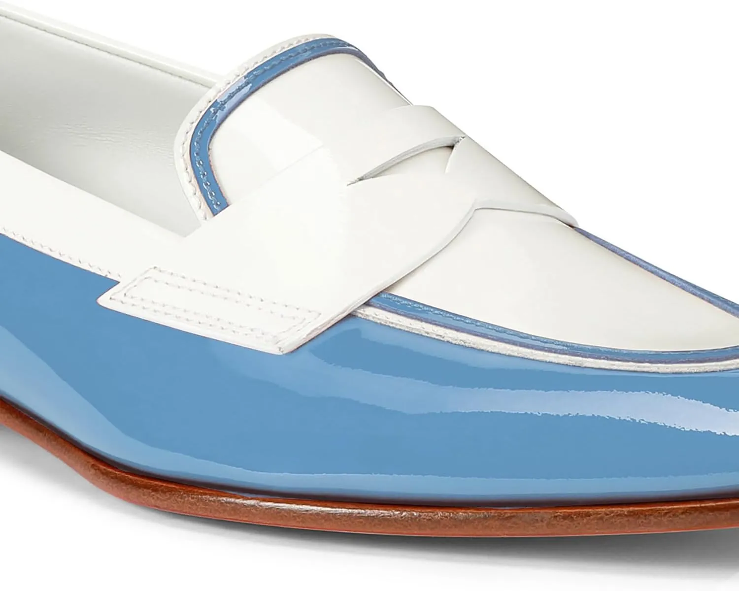 Women Patent Slip On Loafer Flats Two Tone Round Toe Flat Heel Penny Loafers Casual 1 inch Low Heel Loafer Dress Shoes Oxford Comfort Chic Colorblock Office Ladies Basic 4-11 M US
