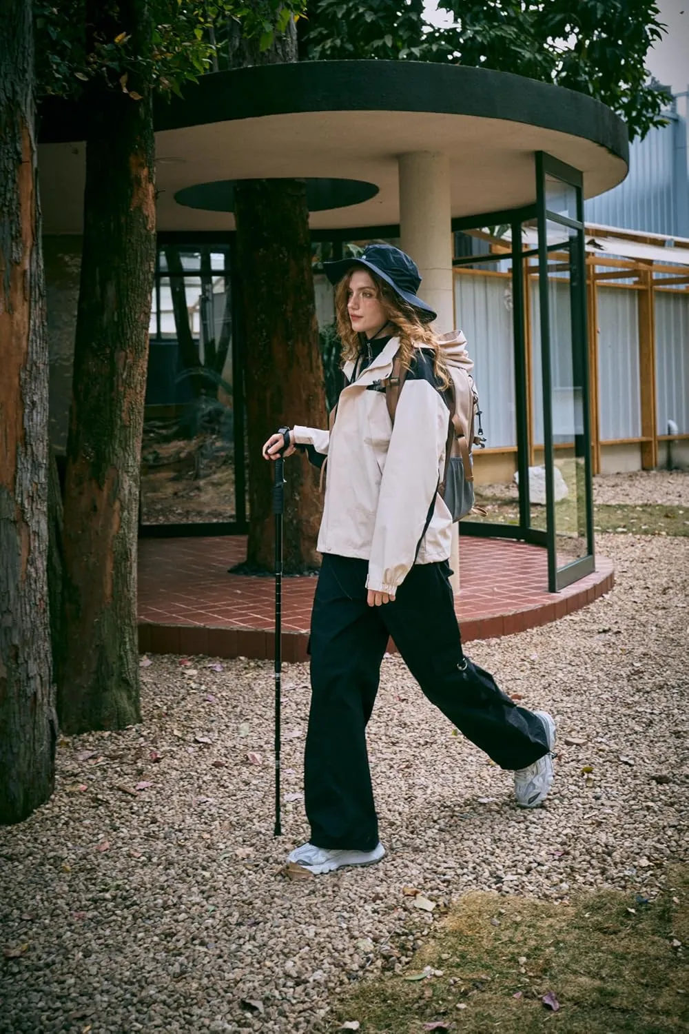 Women Quick-Dry Cargo Pants Y2K Wide Leg Baggy Pants Lightweight Hiking Pants Streetwear with Drawstring