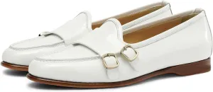 Women Round Toe Slip On Loafer Flats Monk Strap Casual Comfy 1 inch Flat Heel Dress Loafers Patent Buckle Strap Penny Loafers Office Ladies Walking Drive Loafers Retro 4-11 M US