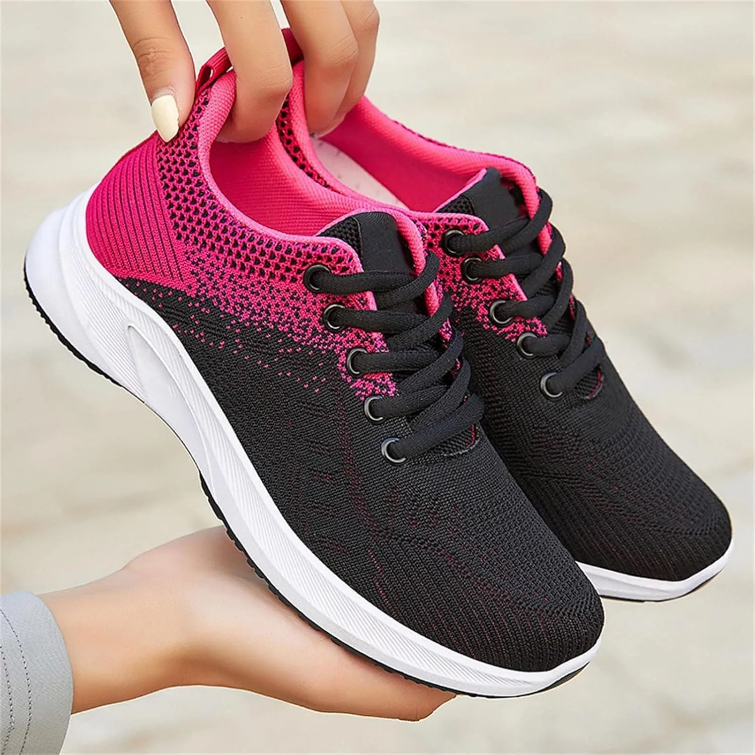 Women Running Sneakers Comfort Bowling Tennis Sneaker Lightweight Walking Athletic Shoes Comfortable Orthopedic Shoe Gym Sports Slip On Casual Breathable Fashion Sneakers