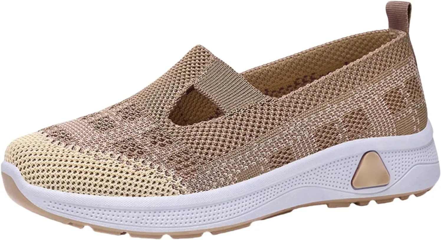 Women Walking Shoes Slip On Comfortable Women's Woven Orthopedic Breathable Soft Sole Shoes Hands Free Slip in Sneakers for Walking Trave