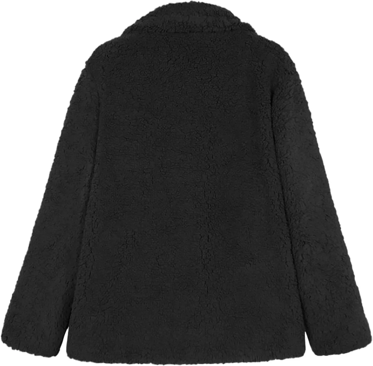 Women's 2024 Winter Faux Fur Coats Lapel Long Sleeve Fuzzy Fleece Outerwear Button Sherpa Trench Jackets Fall Outfits