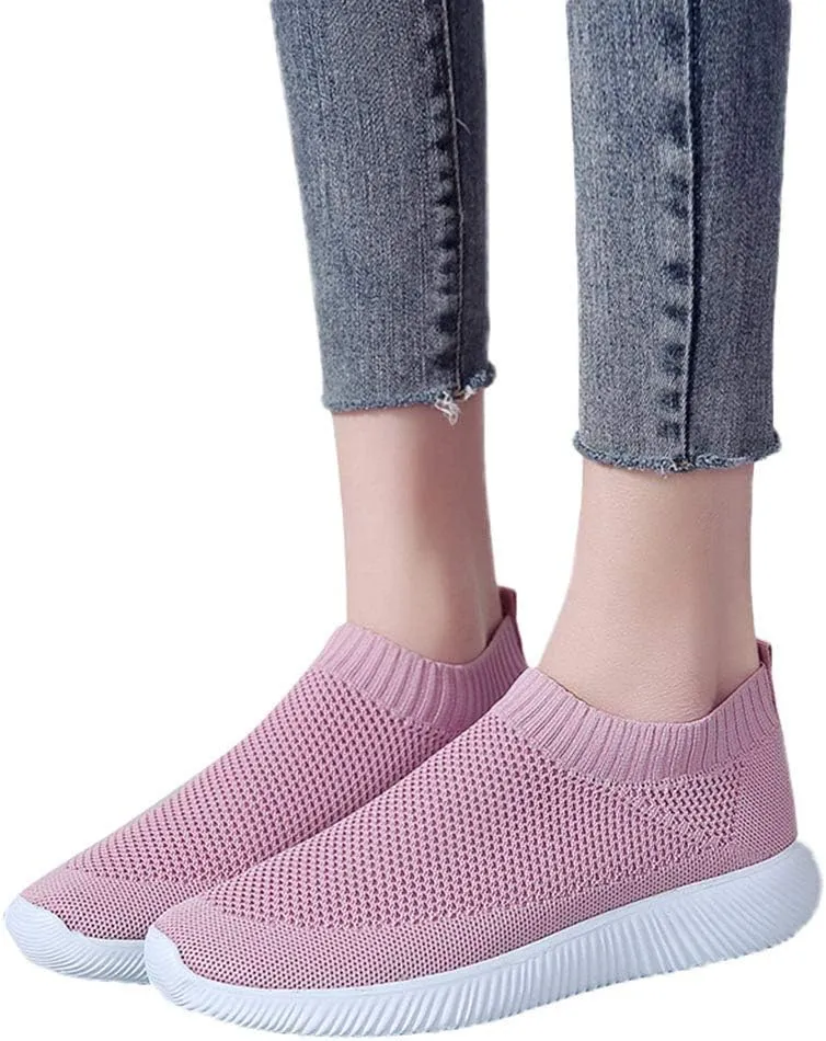 Women's Athletic Walking Shoes Slip On Casual Mesh Mens Tennis Shoes Lightweight Dress Casual Shoes Dress Sneakers Steel Toe Tennis Shoe White Loafers