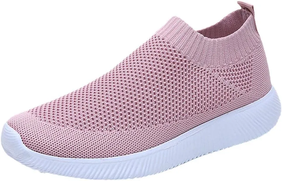 Women's Athletic Walking Shoes Slip On Casual Mesh Mens Tennis Shoes Lightweight Dress Casual Shoes Dress Sneakers Steel Toe Tennis Shoe White Loafers