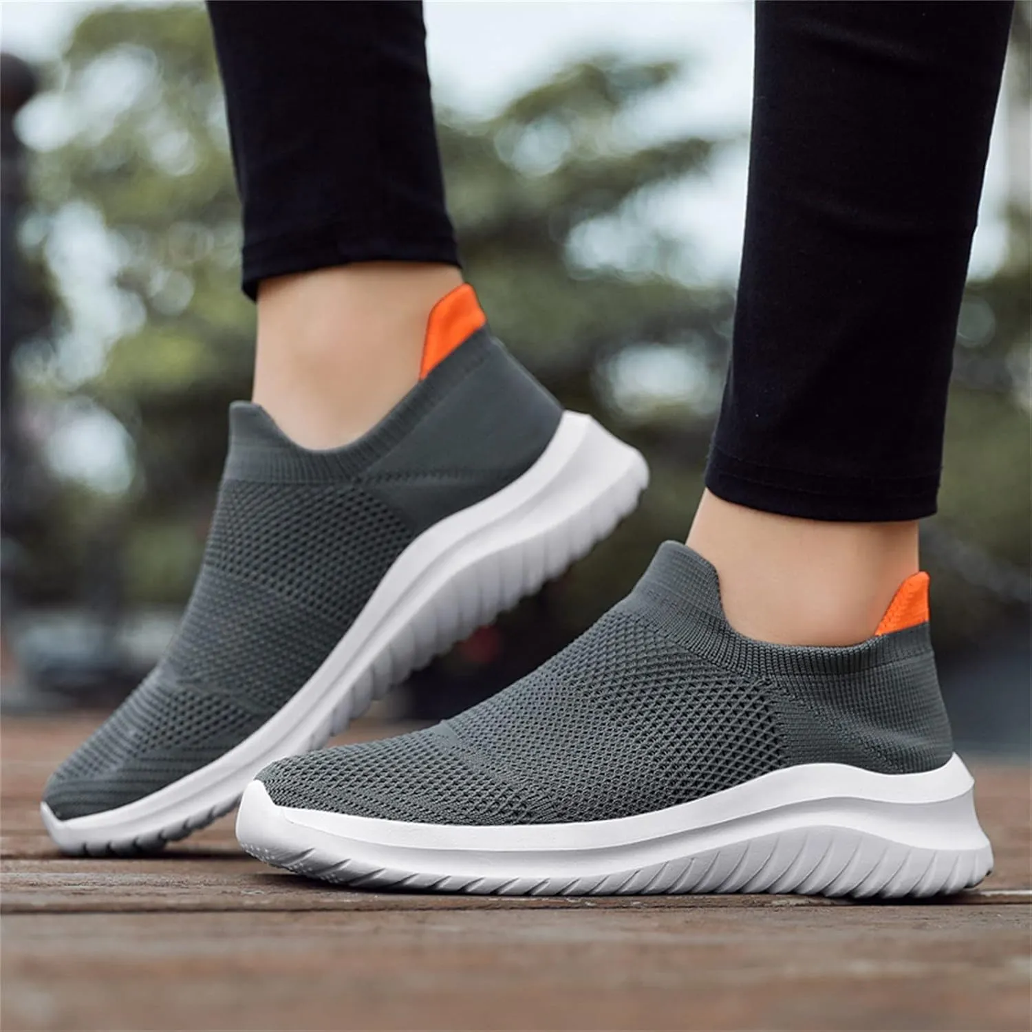 Women's Athletic Walking Shoes Slip On Casual Mesh Non Slip Work Shoes Women Arch Support Casual Dress Shoes White Sneakers Steel Toe Tennis Shoe Trainers Shoe