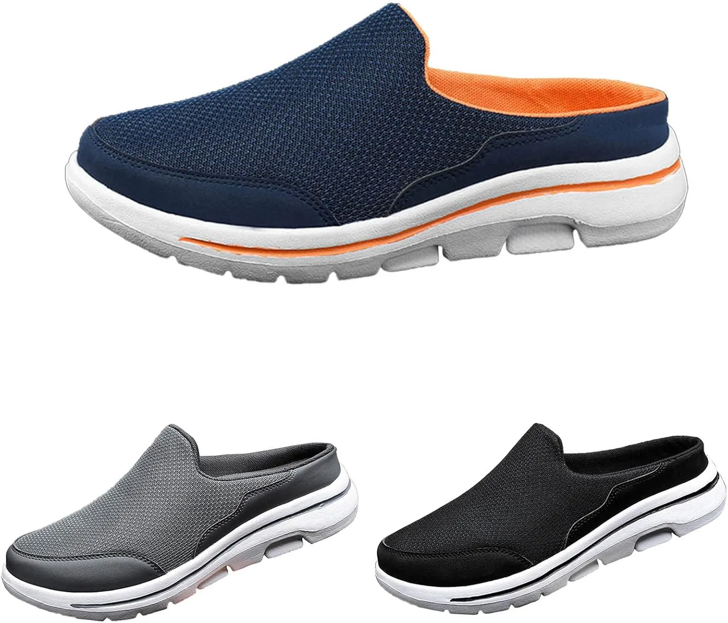 Women's Backless Slip on Mesh Sneakers Shoes Mens Casual Shoes Dressy Black Casual Shoes Waterproof Sneakers White Tennis Shoe Cross Trainer Shoe