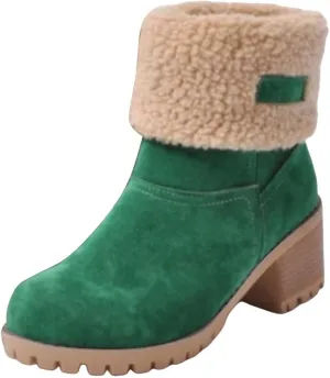 Womens Boots 2024 Winter Warm Snow Boots Ladies Casual Fashion Booties Ankle Boots Womens Mid Calf Boots