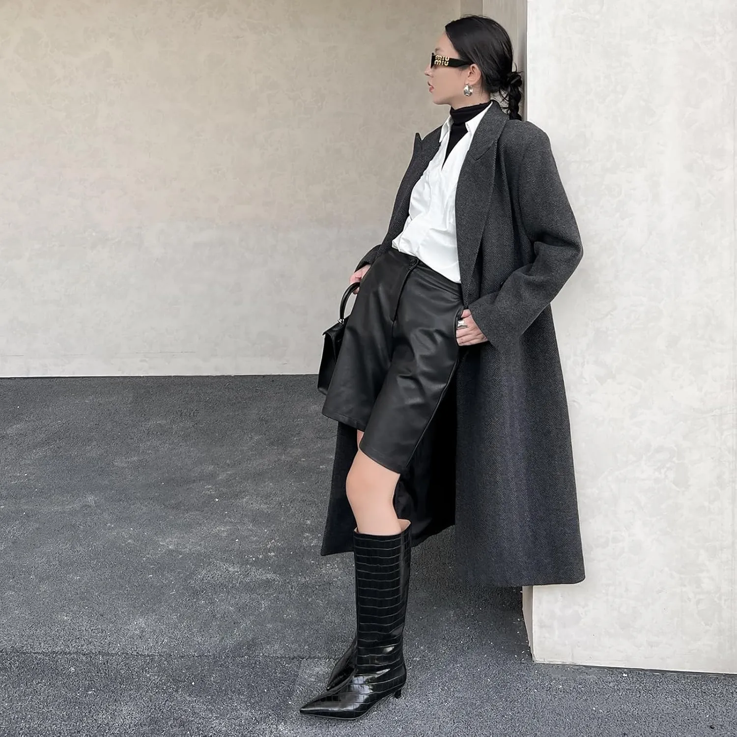 Womens Boots Knee High Kitten Heel Tall Boots For Women Pointed Toe Low Heel Fahion Fall Dress Long Boots