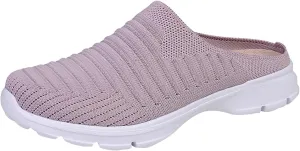 Womens Breathable Mesh Walking Mules Sneakers Womens Running Shoes Mesh Breathable Casual Tennis Shoes White Platform Sneakers Slip On Tennis Shoe Cross Trainer Shoe
