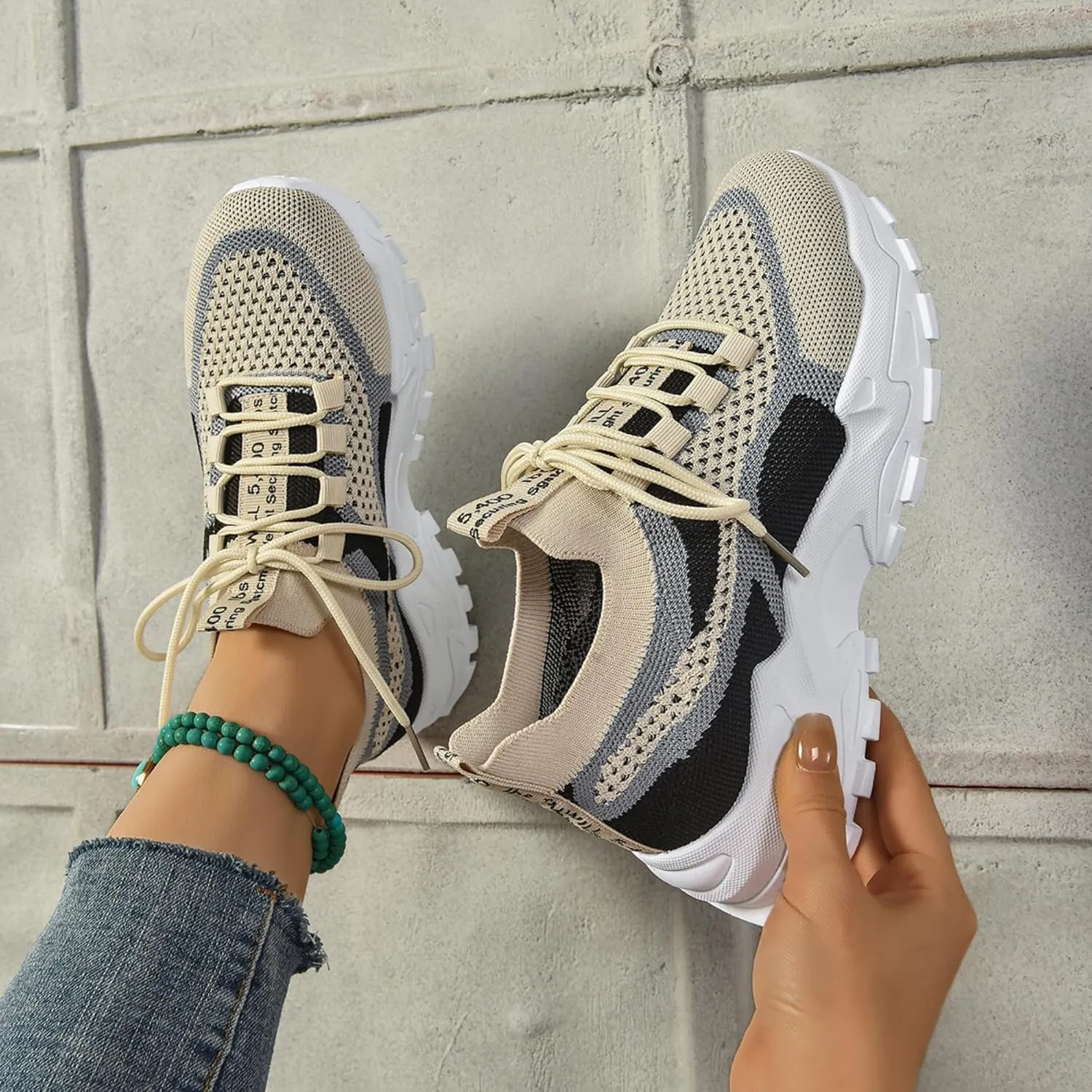 Women’s Casual Sneakers Slip-Resistant Lightweight Breathable Shoes for Walking, Gym, Travel | Flexible Sock Design with Abrasion-Resistant Sole
