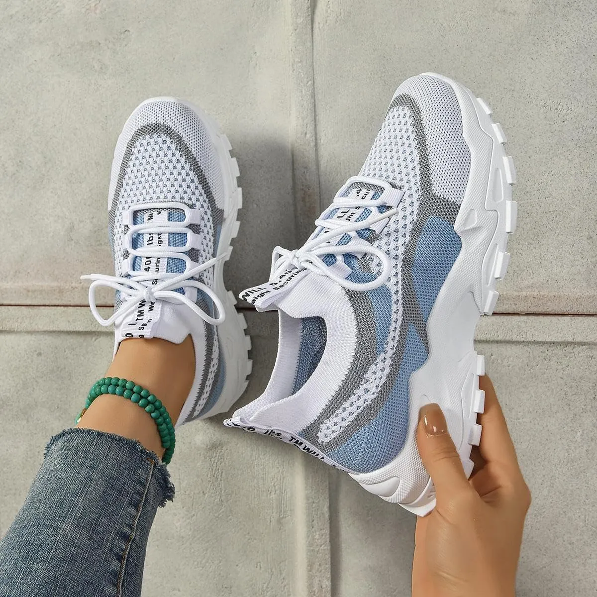 Women’s Casual Sneakers Slip-Resistant Lightweight Breathable Shoes for Walking, Gym, Travel | Flexible Sock Design with Abrasion-Resistant Sole
