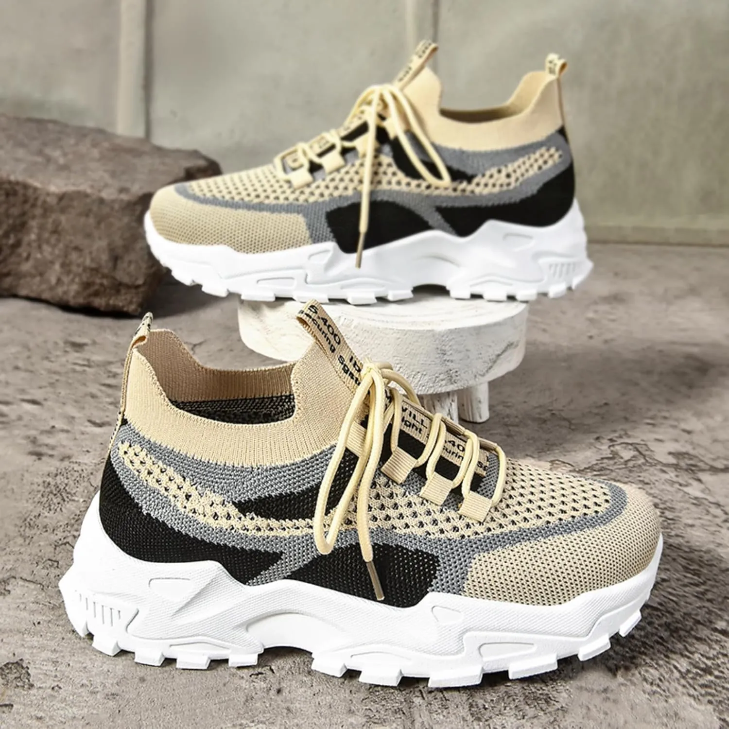Women’s Casual Sneakers Slip-Resistant Lightweight Breathable Shoes for Walking, Gym, Travel | Flexible Sock Design with Abrasion-Resistant Sole