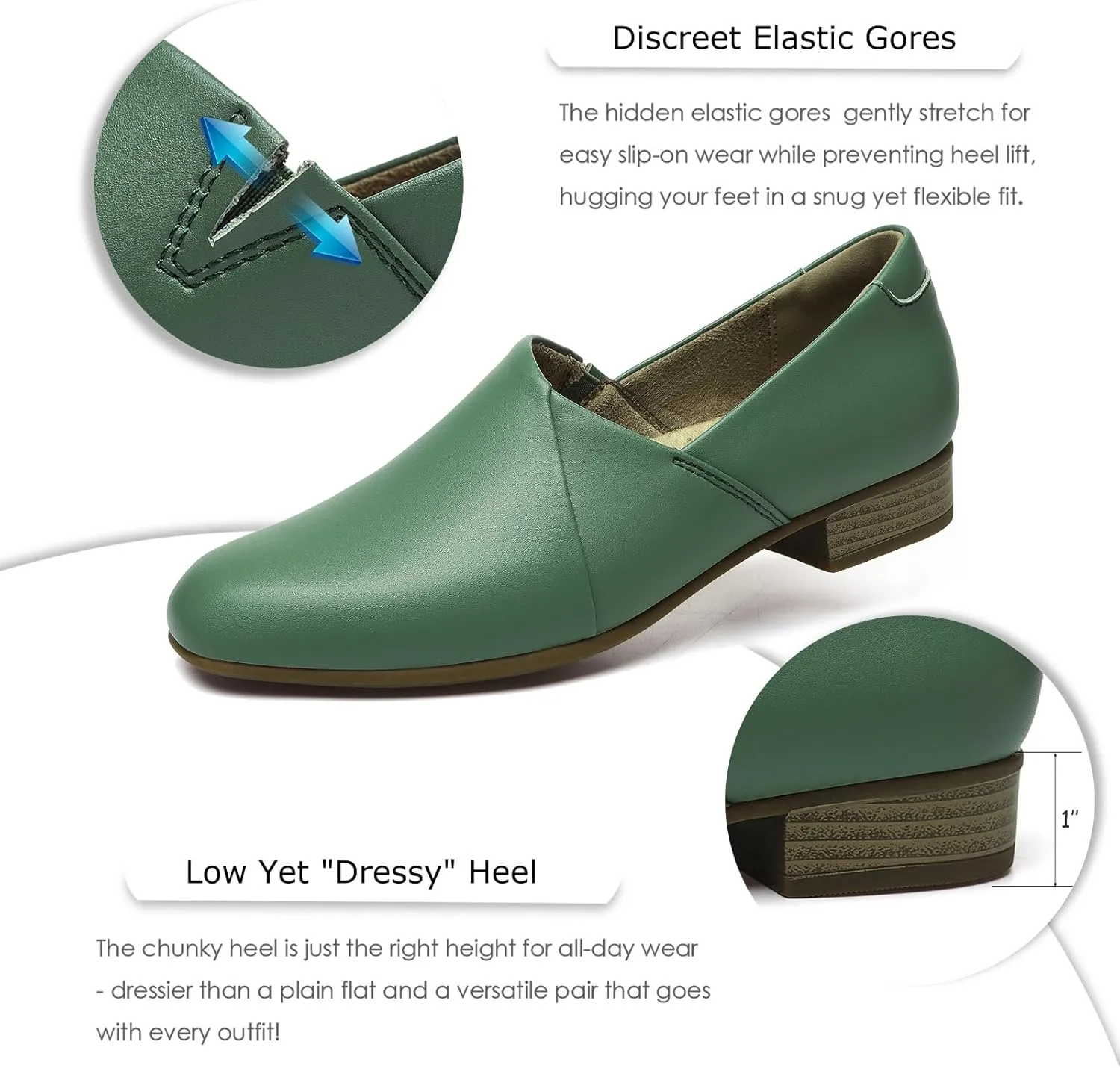Women's Classic Comfort Dress Shoes Casual Leather Loafers Flats Cute Versatile Slip-Ons Everyday Work Shoes