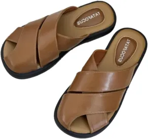 Women's Closed Toe Cross Braided Flat Mules Sandals Roman Classic Leather Comfy Slide Sandal Outdoor Non-Slip Casual Walking Shoes