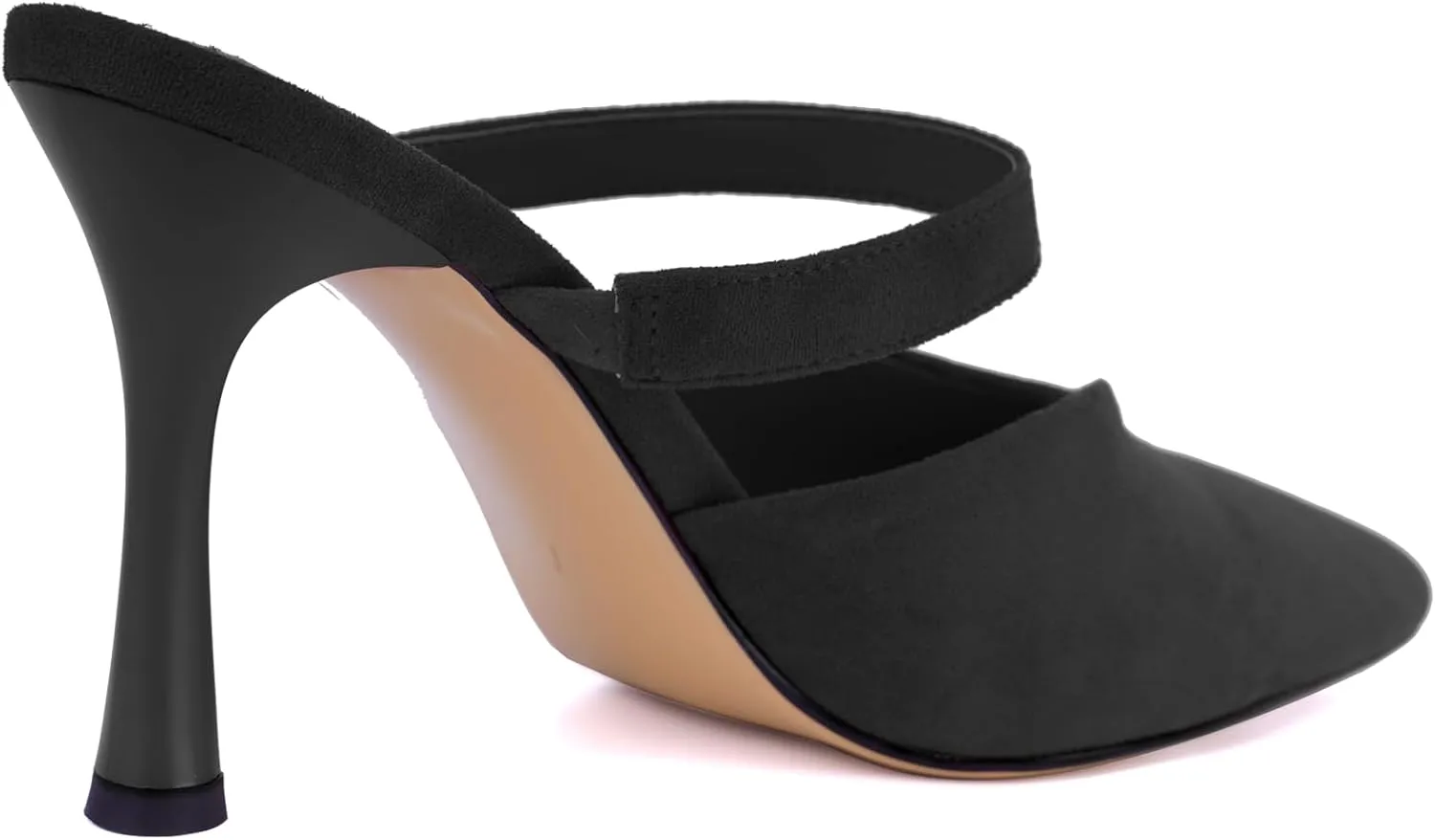 Women's Comfortable Mesh Mule Heels - Pointed Toe, Arch Support & Memory Foam Insole for All-Day Wear