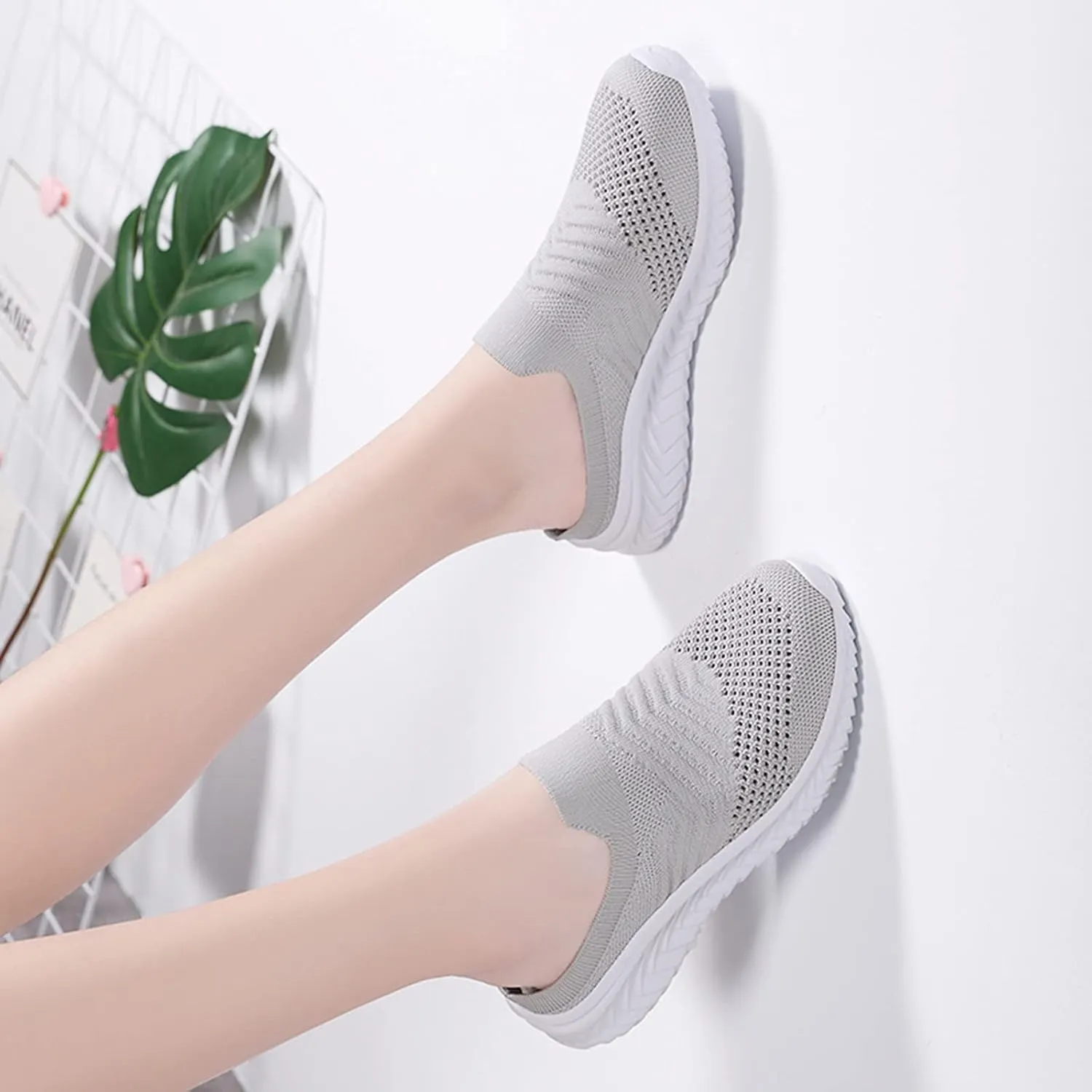 Womens Comfortable Orthopedic Sneakers Slip On Walking Shoes with Arch Support Casual Loafers for Plantar Fasciitis Foot Pain Relief Swollen Feet