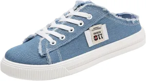 Womens Dressy Summer Fashionable and Versatile Canvas Shoes White Shoes Lazy Slip On Flat Casual