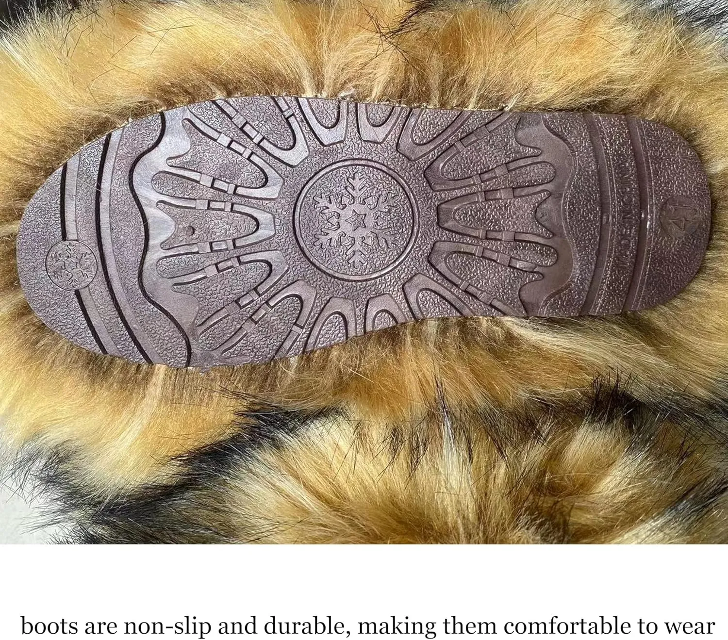 Women's Faux Fur Boots Furry Mid Calf Fur Boots Comfortable Outdoor Flat Shoes Winter Warm Plush Surface Snow Boots