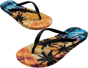 Women's Flip Flops Sandals Lightweight Soft Beach Pool Slippers Colorful Printed Slide Shoes SizeUS 5.5-9.5