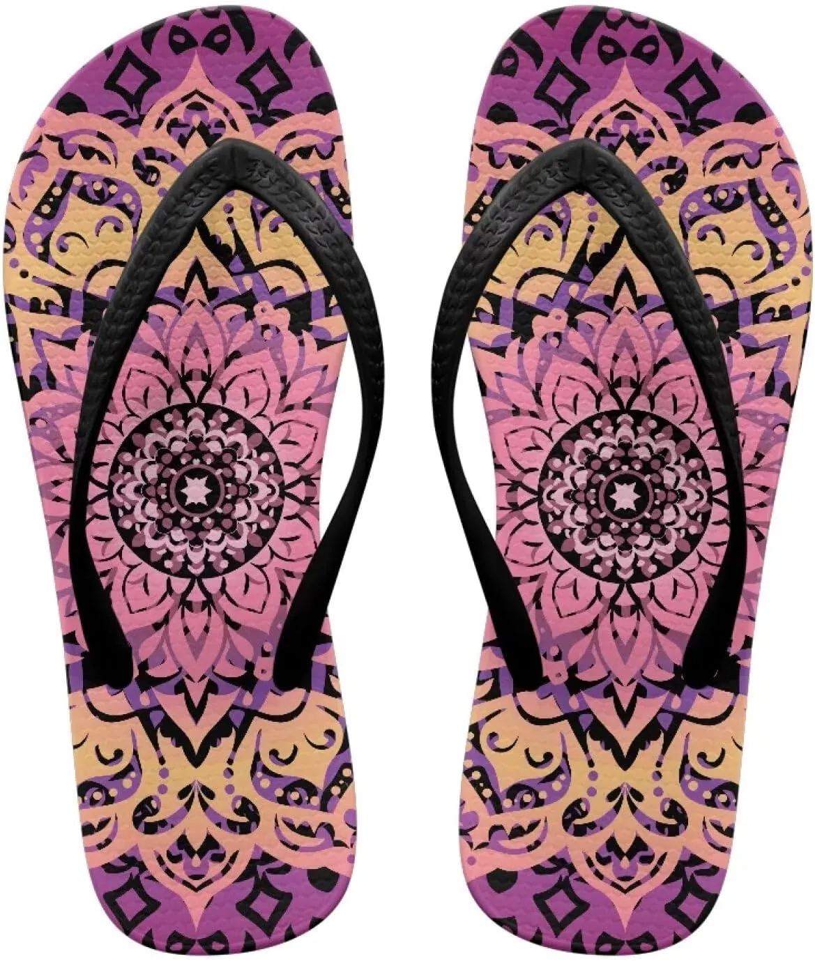 Women's Flip Flops Sandals Lightweight Soft Beach Pool Slippers Colorful Printed Slide Shoes SizeUS 5.5-9.5