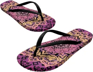Women's Flip Flops Sandals Lightweight Soft Beach Pool Slippers Colorful Printed Slide Shoes SizeUS 5.5-9.5