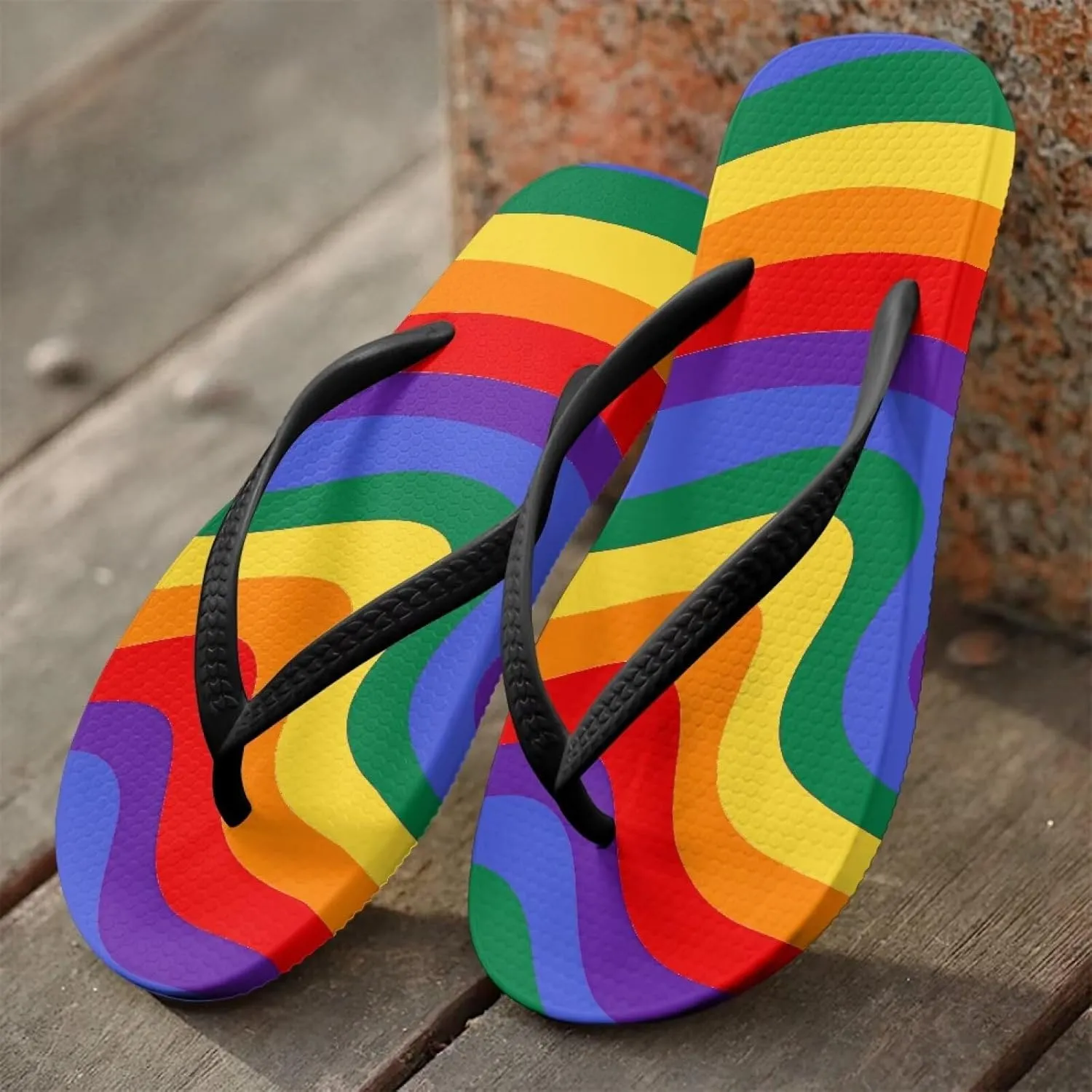 Women's Flip Flops Sandals Lightweight Soft Beach Pool Slippers Colorful Printed Slide Shoes SizeUS 5.5-9.5
