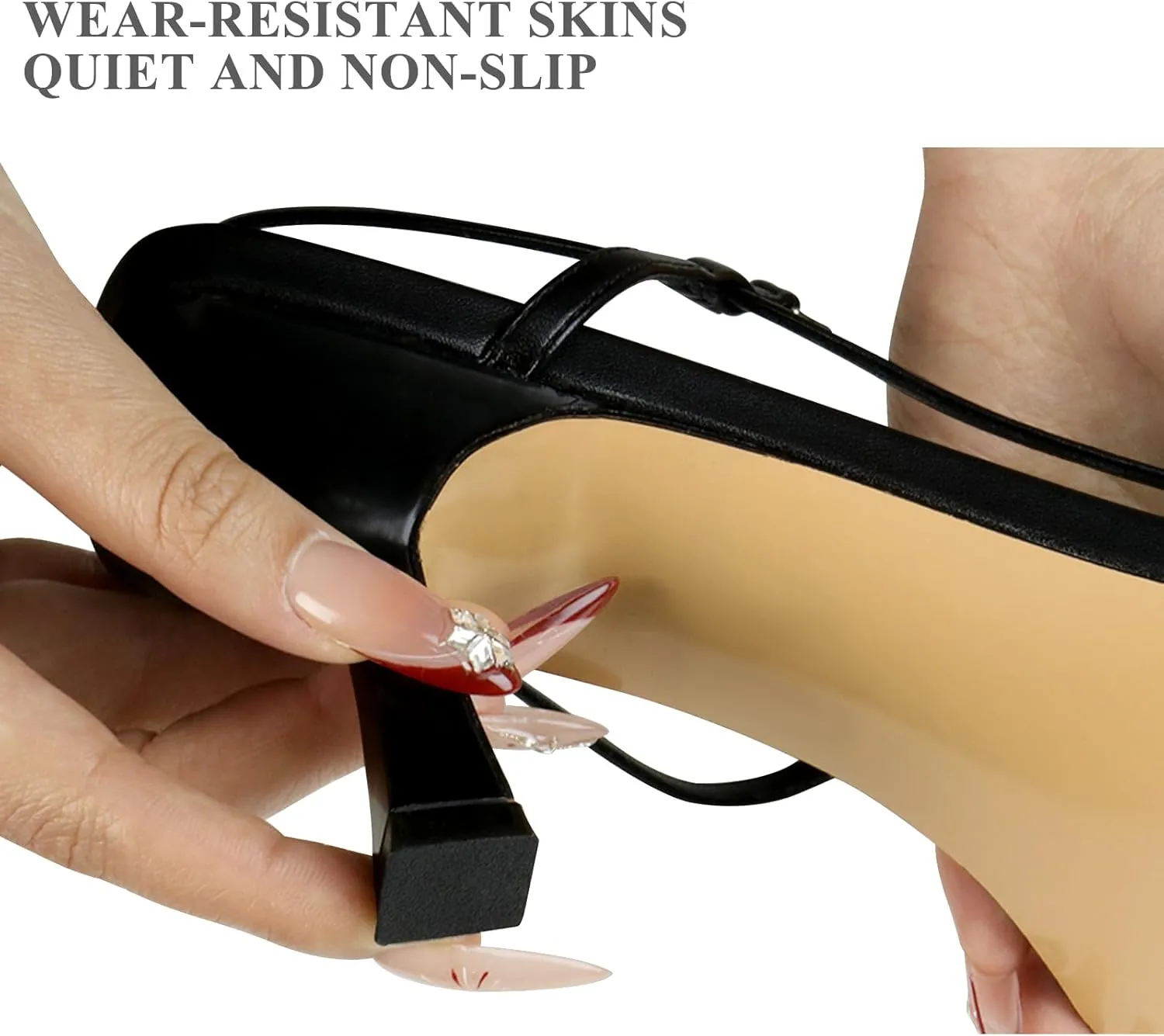 Women's Heeled Sandals Round Open Toe Strappy Slingback High Heels Ankle Strap Sandals