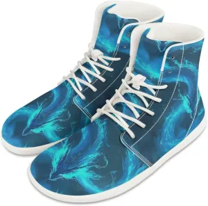 Womens High Top Barefoot Shoes Wide Toe Box Fashion Sneakers Comfortable Casual Walking Shoes Lightweight PU Leather Dress Shoes SizeUS 6-13.5