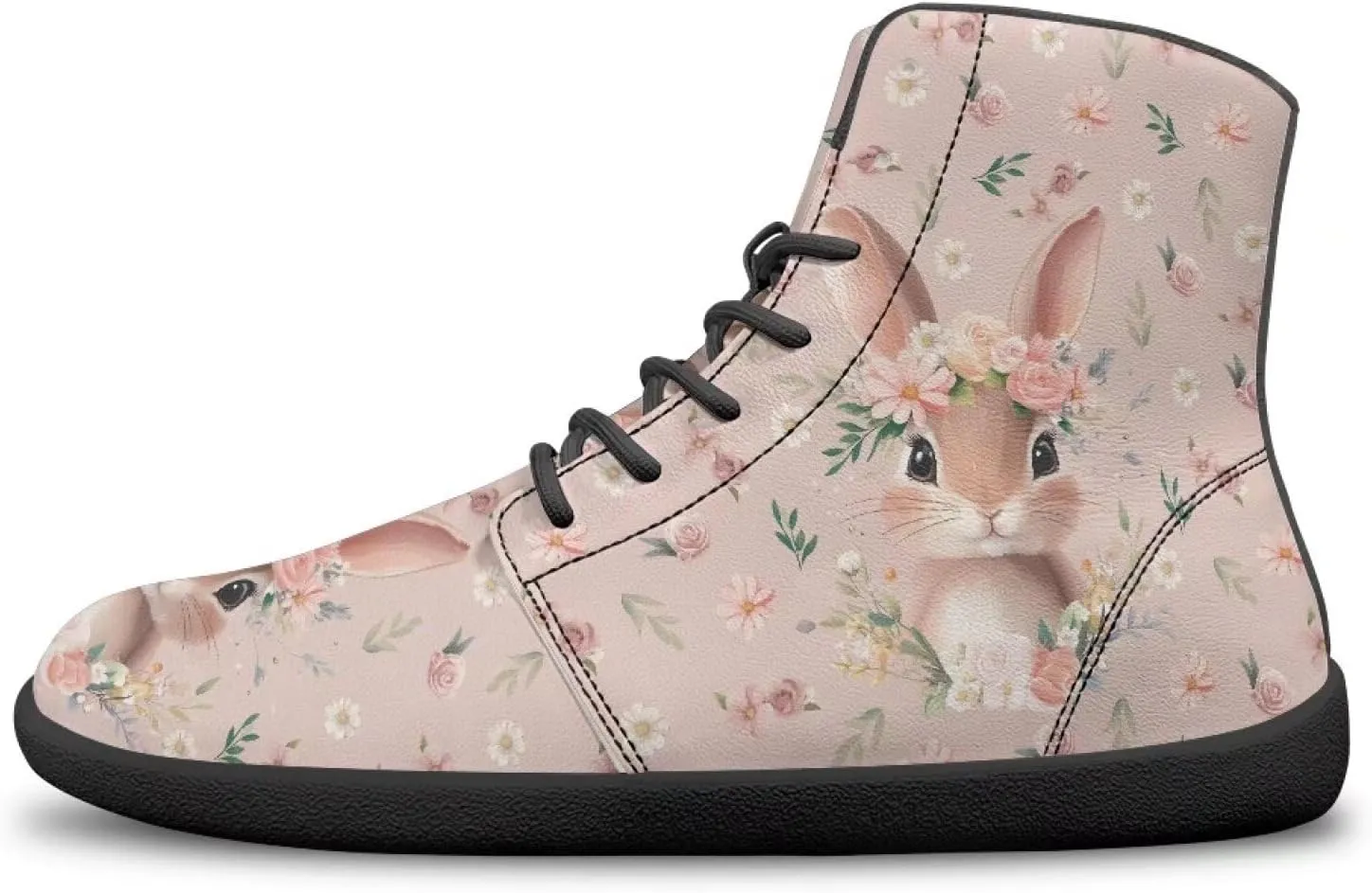 Women's High Top PU Leather Barefoot Shoes Wide Toe Box Fashion Sneakers Comfortable Casual Walking Shoes Lightweight Dress Shoes SizeUS 6-13.5