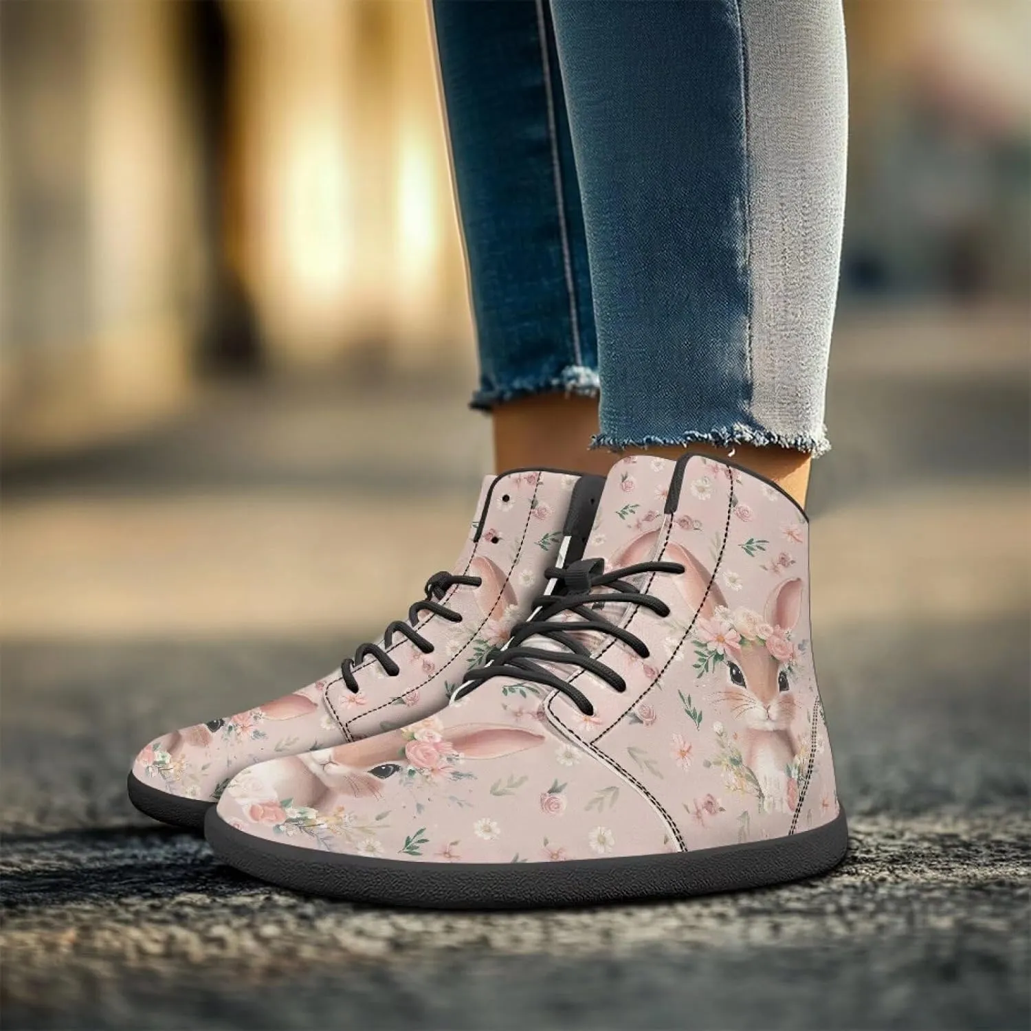 Women's High Top PU Leather Barefoot Shoes Wide Toe Box Fashion Sneakers Comfortable Casual Walking Shoes Lightweight Dress Shoes SizeUS 6-13.5