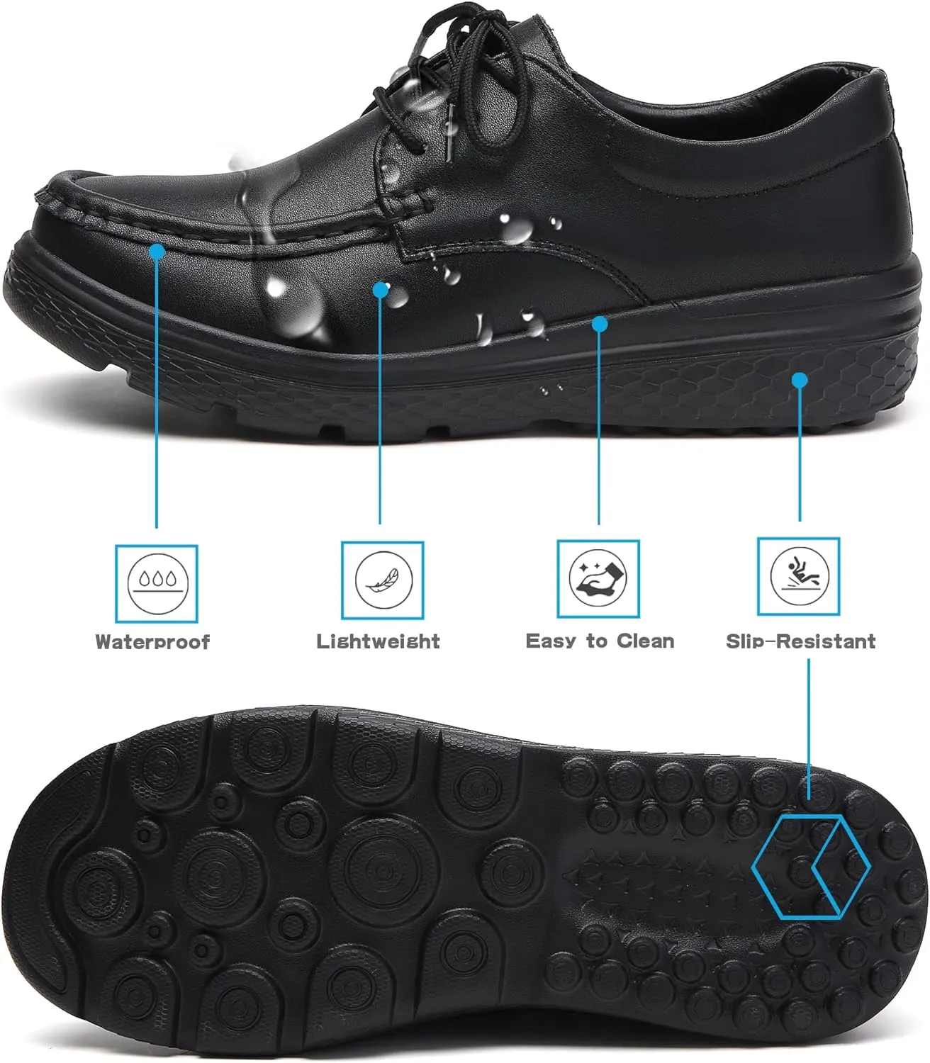 Women's Lightweight Nursing Shoes Comfortable Leather Loafers