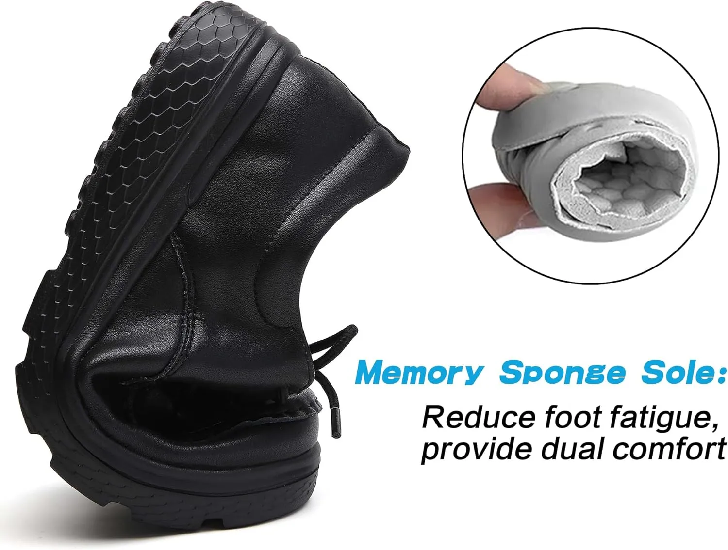 Women's Lightweight Nursing Shoes Comfortable Leather Loafers