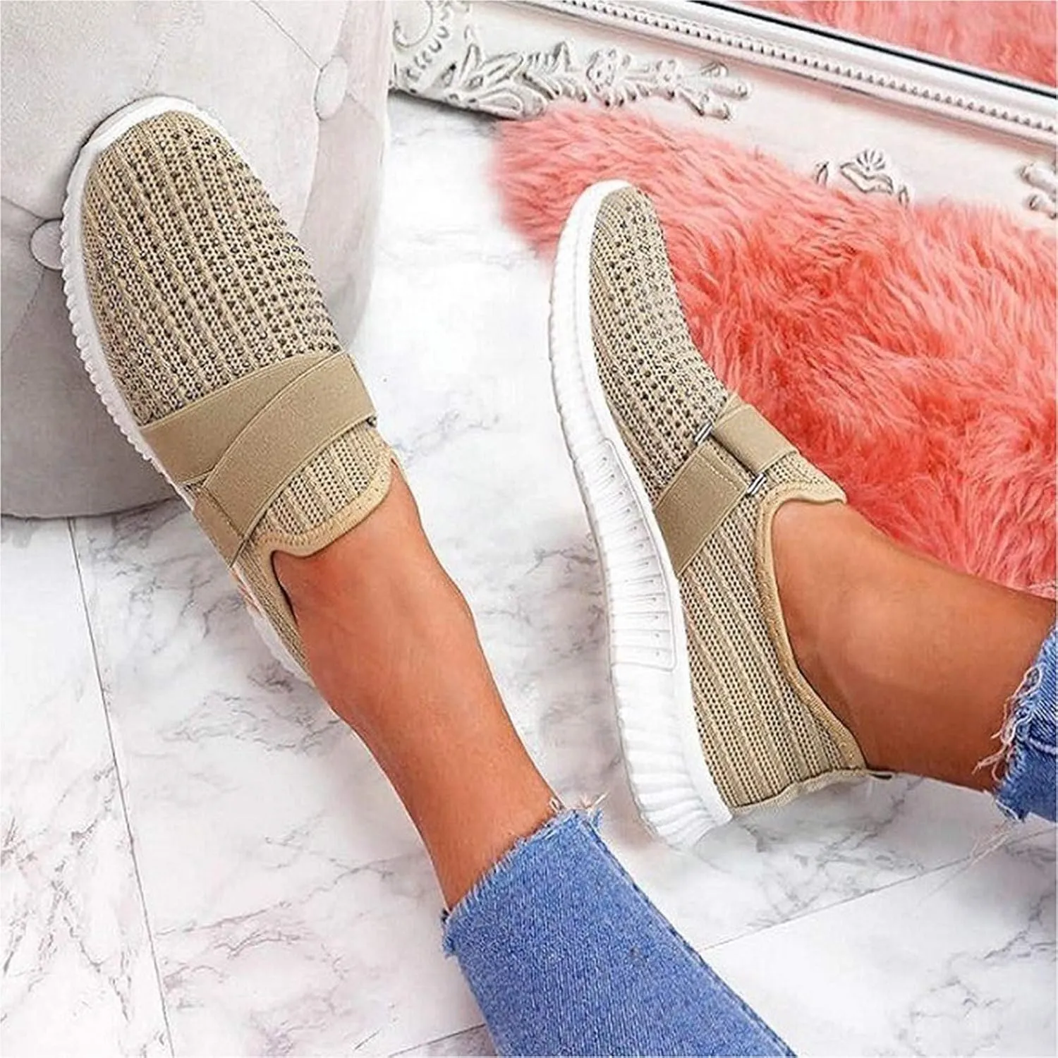 Women's Lightweight Slip On Walking Running Shoes Tennis Shoes Womens Lether Men Casual Dress Shoes Women Shoes Sneakers Steel Toe Tennis Shoe Loafers Shoe