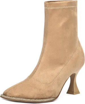 Women's Minimalist Faux suede Square Toe Ankle Boots
