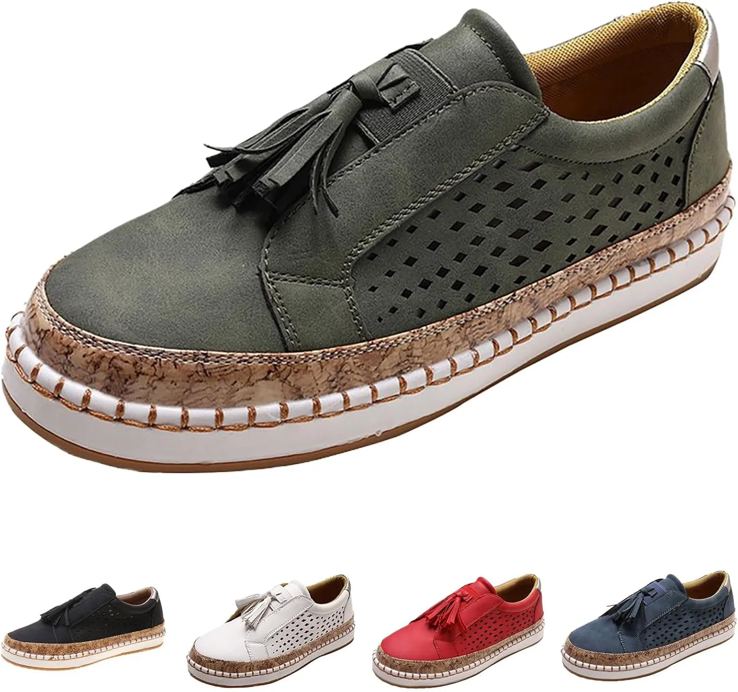 Womens Orthopedic Diabetic Walking Sneakers Slip On Shoes with Arch Support Comfortable Casual Loafers Plantar Fasciitis Relief Foot Pain