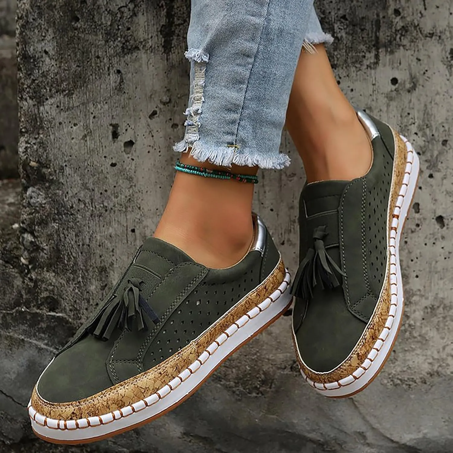 Womens Orthopedic Diabetic Walking Sneakers Slip On Shoes with Arch Support Comfortable Casual Loafers Plantar Fasciitis Relief Foot Pain