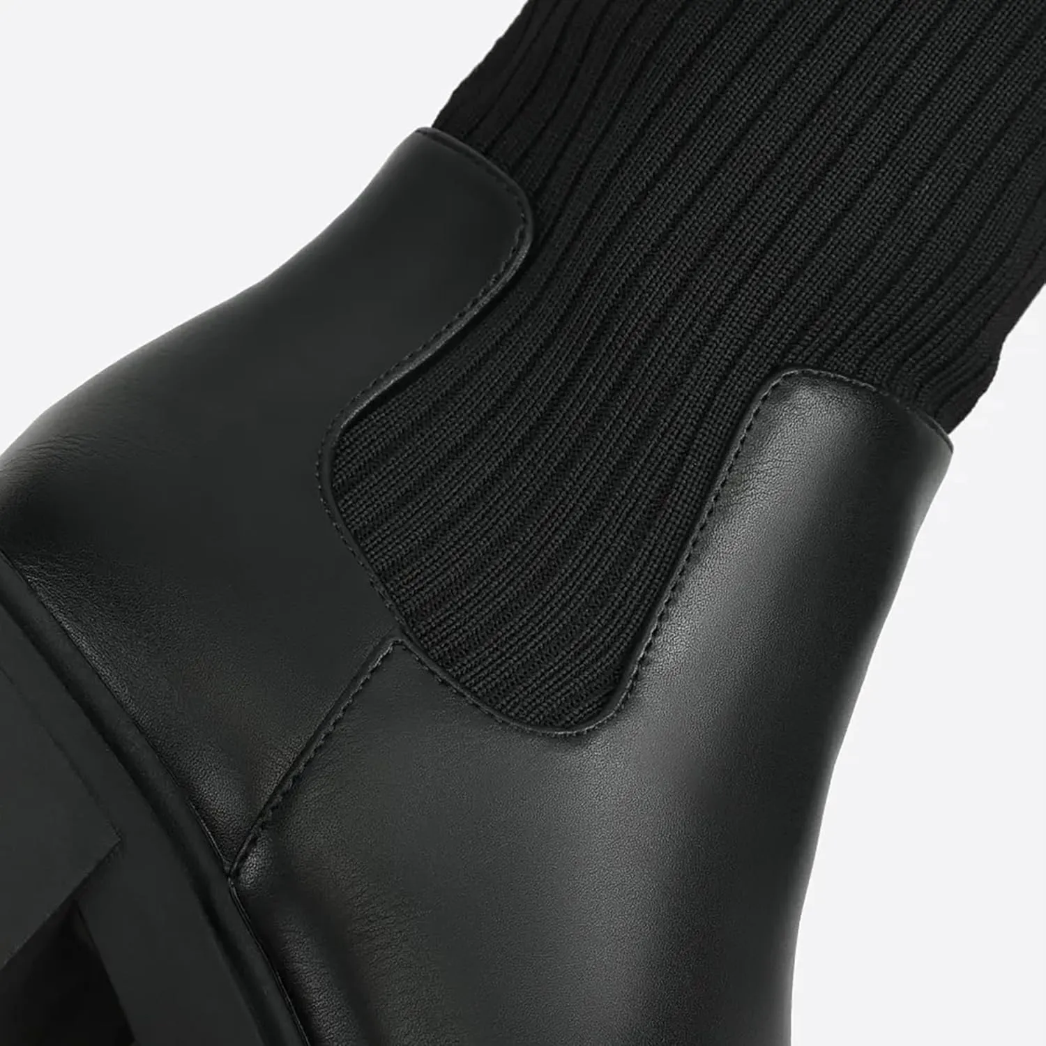 Womens Over Knee Boots Thigh High Stretch Knitted Socks Chunky Block Heel Boots