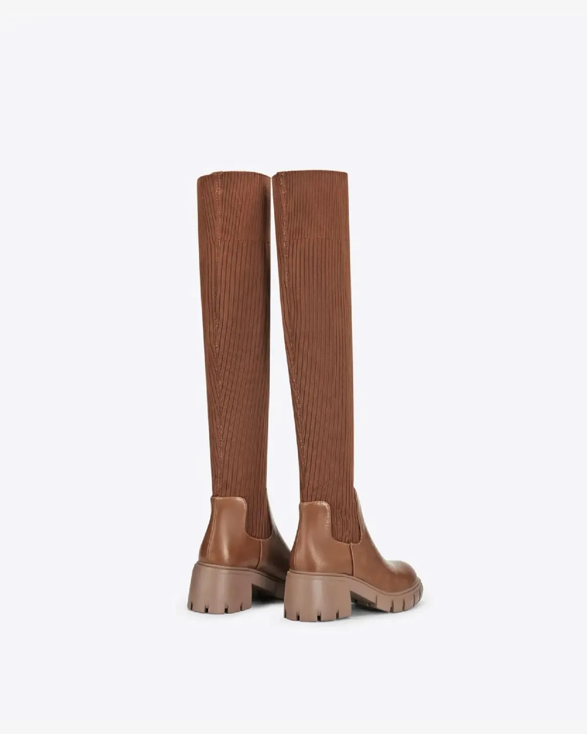 Womens Over Knee Boots Thigh High Stretch Knitted Socks Chunky Block Heel Boots
