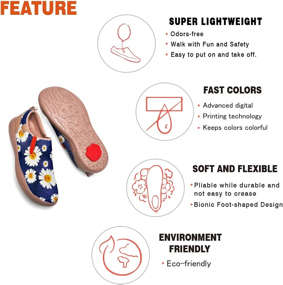 Women's Painted Loafers Slip-On Walking Travel Shoes Ladies Floral Art Sneakers