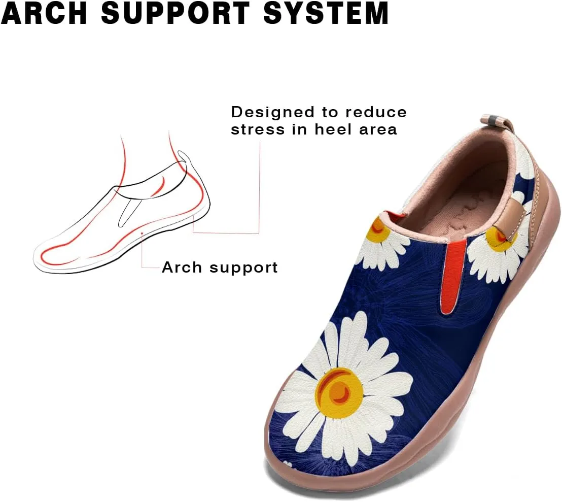 Women's Painted Loafers Slip-On Walking Travel Shoes Ladies Floral Art Sneakers