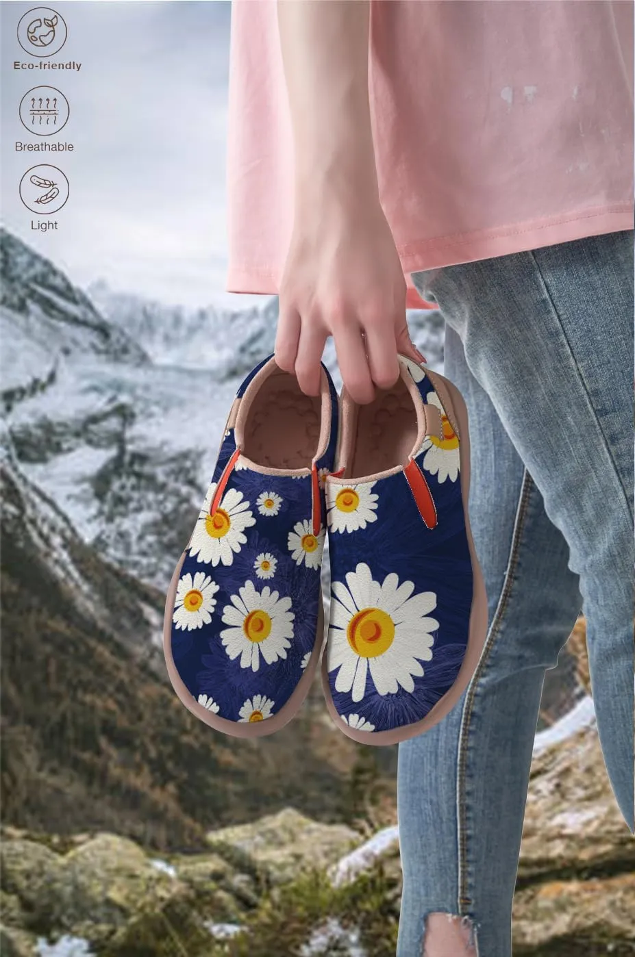 Women's Painted Loafers Slip-On Walking Travel Shoes Ladies Floral Art Sneakers