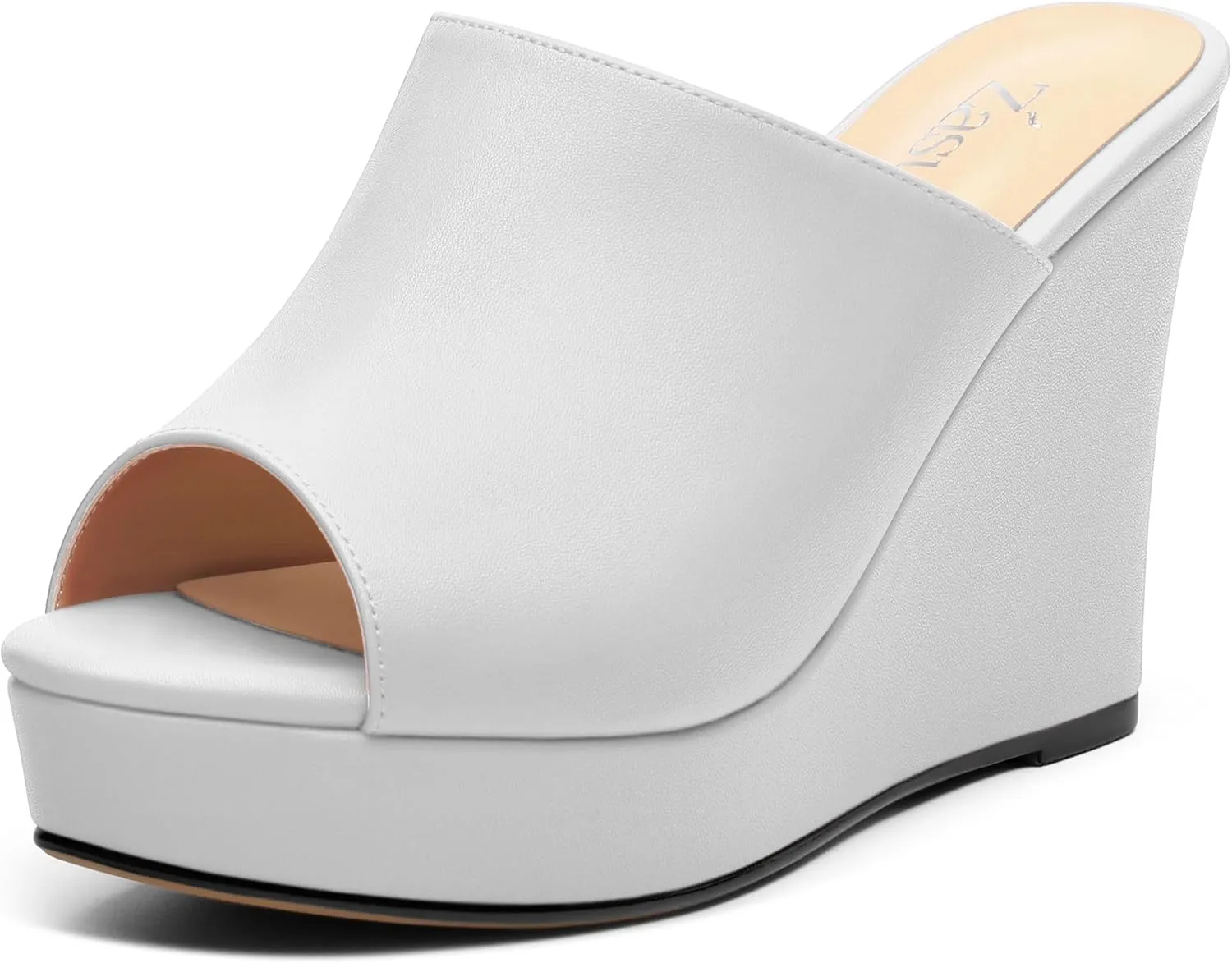 Women's Platform Heels Wedge Sandals Open Toe Slip on High Heels Comfortable Matte Mules Heeled Sandals Dressy Pumps Shoes