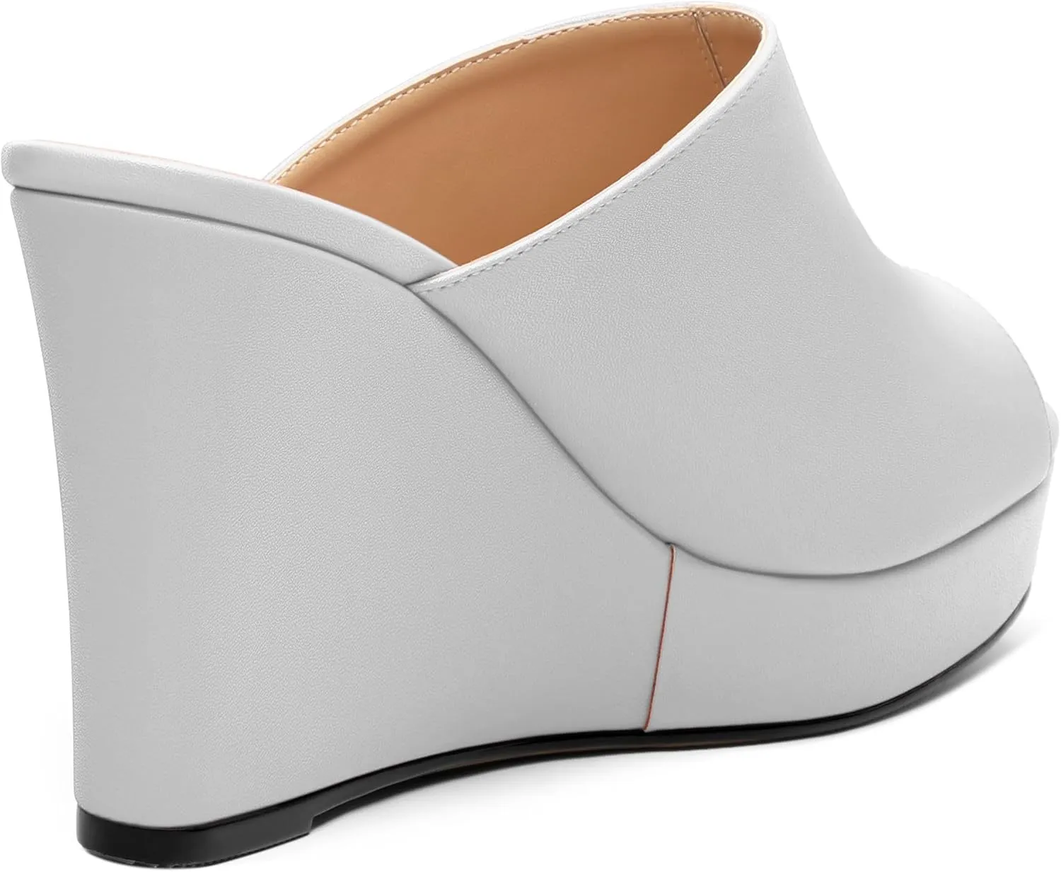 Women's Platform Heels Wedge Sandals Open Toe Slip on High Heels Comfortable Matte Mules Heeled Sandals Dressy Pumps Shoes
