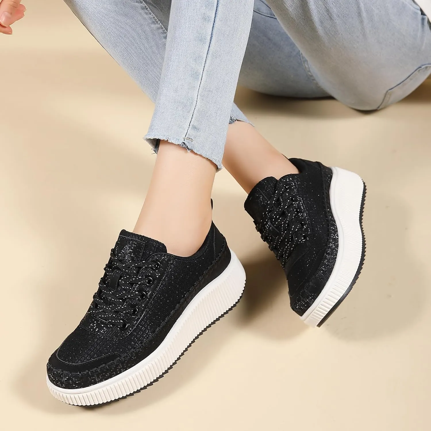 Womens Platform Shoes Comfortable Casual Sneakers Casual Tennis Walking Shoes